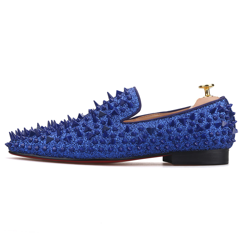 Christian Louboutin Mens Shoes Blue  Red Bottoms Shoes Mens Loafers -  Handmade Men - Aliexpress