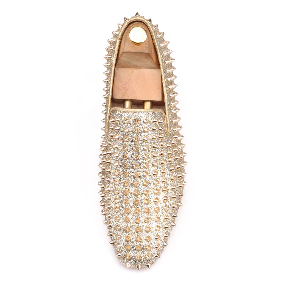 Spiked Dress Shoes | Bolano Mesa | Just Men’s Shoes Gold / 8.5 Just Men's ShoesGroomsman Wedding Shoes